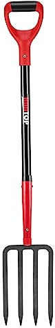 HANTOP 4-Tine Heavy Duty Pitchfork Digging Fork Garden Fork Pitch Forks with Fiberglass Handle for Gardening, Hay,Digging Potatos,43 inches