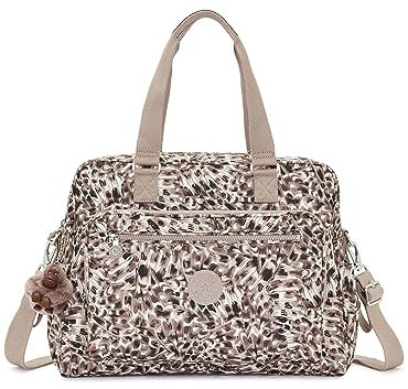 Kipling Alanna bedruckte Wickeltasche mit Leopardenfedern, Leopardenfedern