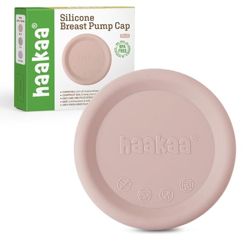 haakaa Tapa de Silicona para Extractor de Leche, Nueva Versión Mejorada, Compatible con Todos los Extractores haakaa Generación 1/2/3, A Prueba de Fugas y Polvo, Rosa Suave