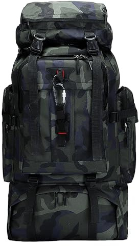 A-QMZL Mochila de senderismo 80L, Mochilas de excursionismo, Mochila de viaje impermeable para alpinismo, Mochila de escalada para camping y turismo para hombre y mujer, L