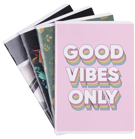 gimboo Schulheft/Format A5 60/60 Blatt Kariert/Mixed 4er Packung - 4 Stück/Packung Motive Sortiert/für Kinder zur Einschulung für Grundschüler/mit Rand/Weiße Karten/Blau Kariert