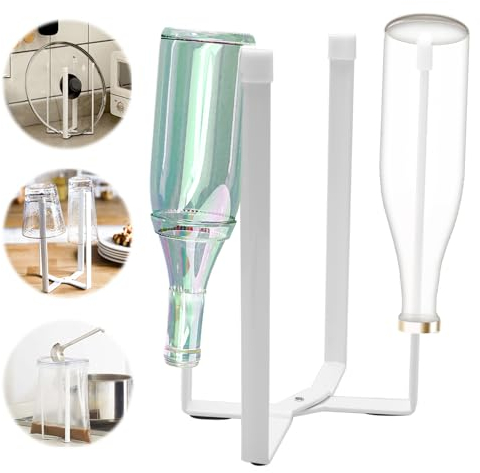 sitarcmin Abtropfgestell Flaschen, Faltbarer Abtropfständer für Flaschen Becher, Flaschenständer zum abtropfen, Babyflaschen Trockenständer für Küche (Weiß)