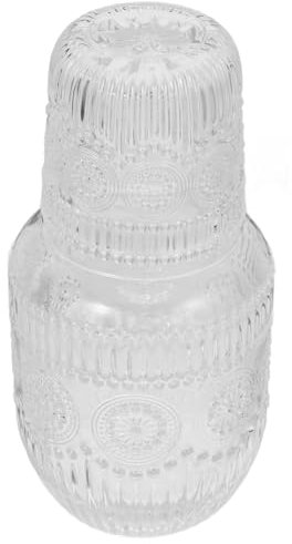 MAGICLULU Caraffa in Vetro Trasparente Con Tazza Per Acqua Da Set Bottiglie d Acqua in Vetro Per Tè Freddo Per Camera Da