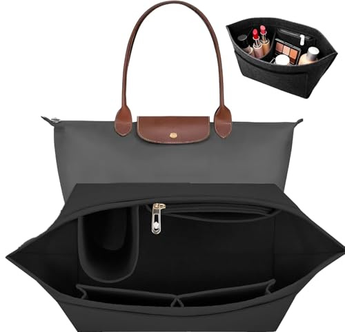 ZEKUN Organisateur Sac a Main Sac Femme Organiseur de pour le Pliage Multi-Poches en Feutre pour à Main Organiseur pour Organisateur de(L)