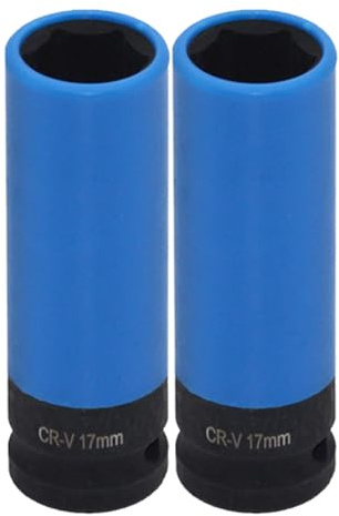 Lot de 2 clés à douille de démontage d'écrous de roue de 17 mm pour voiture, garage, entretien antivol