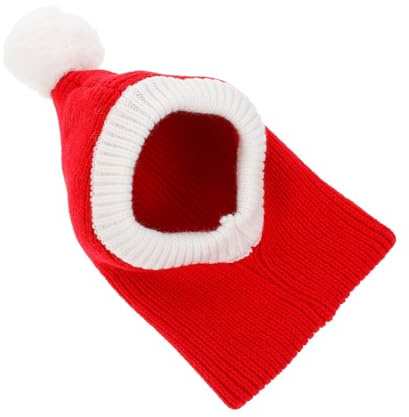 TOYZFRIENDY Chapeau pour Animal de Compagnie Laine Douce Bonnet de Noël Chaud et Confortable pour Chien et Chat Rouge pour et Photos
