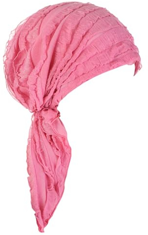 Fxhixiy Women Chemo Beanie Cap Pre-Tied Solid Headwear for Cancer Hair Loss