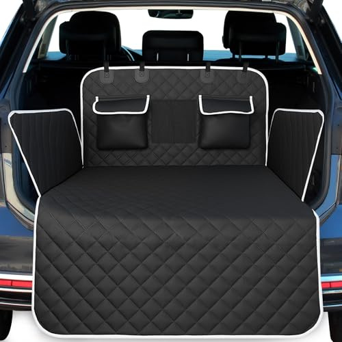Zocipro Protezione Bagagliaio per Cani 180 x 103 cm – Telo Auto Impermeabile, Antiscivolo e Antistrappo, con 3 Tasche e Protezione Laterale, Universale per Auto e SUV, Nero