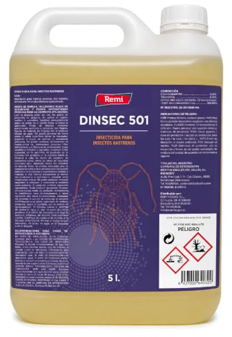 Dinsec 501 | Fregasuelos Insecticida 5 Litros | Cipermetrina y Tetrametrina | Control de Insectos Rastreros | Cucarachas y Hormigas
