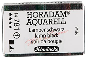Schmincke – HORADAM® AQUARELL - feinste Künstler-Aquarellfarben, 781 Lampenschwarz, 14 781 043, 1/1 Näpfchen