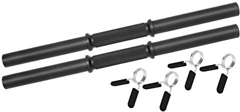 Bad Company BLK Kurzhantelstangen 51 cm mit glatten Auflageflächen Black-Oxid. inkl. Federverschlüssen 30/31 mm