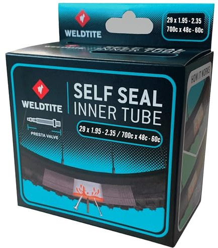 WELDTITE Presta Valve Self Sealing Bike Inner Tube, for Wheel Sizes 26”, 27.5”, 29”, 650B & 700c, Long-Lasting Puncture Prevention