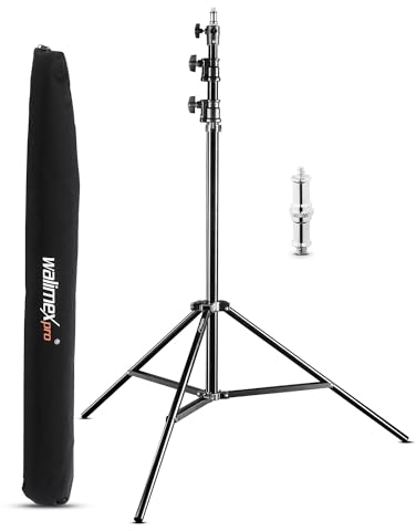 Walimex pro AIR 290 Deluxe Lampenstativ max. Höhe 290 cm, Lichtstativ mit Luftfederung, Blitzstativ mit 7 kg Traglast, Leuchtenstativ aus Aluminium, Dreibeinstativ für Fotostudio und Outdoor