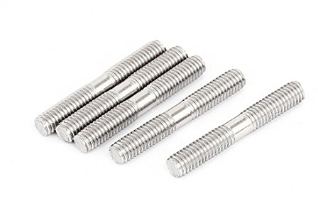 Sourcingmap M6x40mm 304 Stainless Steel Double End Threaded Stud Screw Bolt 5Pcs