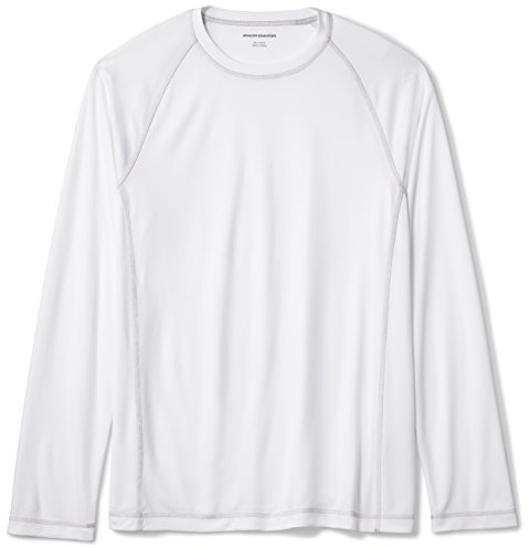 Amazon Essentials Costume a T-Shirt Ad Asciugatura Rapida a Maniche Lunghe Uomo, Bianco, S