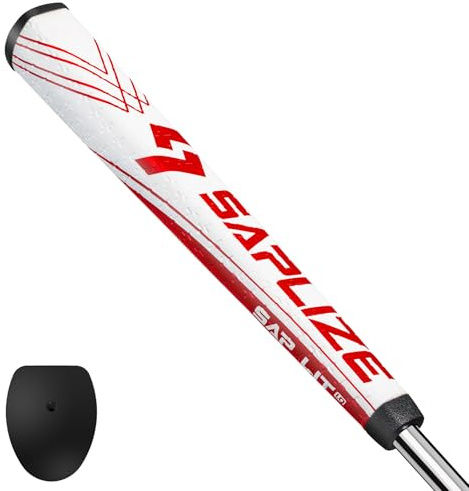 SAPLIZE Putter Grip, tamaño mediano, forma de pistola, patrón antideslizante ligero, Sap Lit V2, rojo