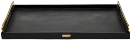 Riviera Maison - Manhattan Serving Tray - Tablett - Serviertablett - Mangoholz, Aluminium - Schwarz - (LxBxH) 60x40x6
