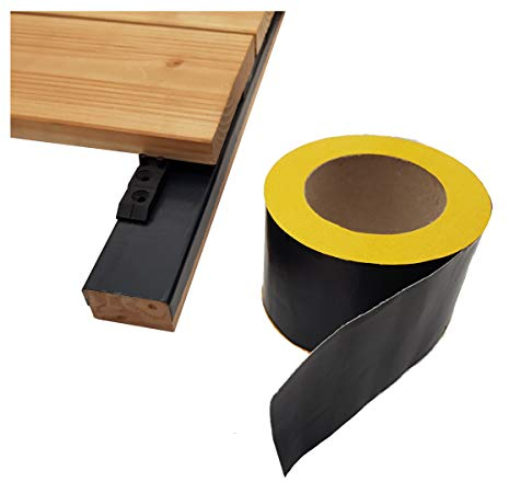 10 000 mm x 75 mm x 0,6 mm - Rouleau de ruban de masquage en butyle - Pour terrasses en bois et sous-constructions - Autocollant d'un côté (1 rouleau (10 m au total)