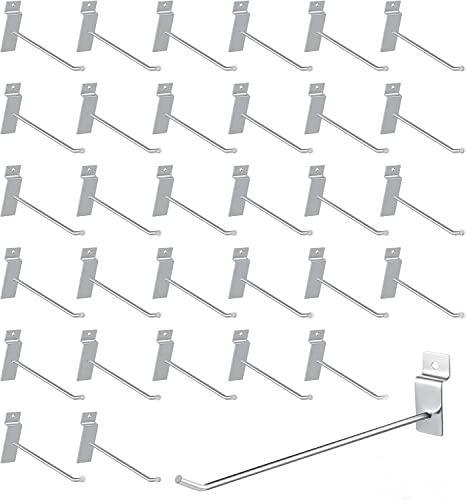 100 ganci da parete a doghe da 12 pollici, ganci da parete in metallo spessore 4,2 mm, ganci da parete per garage, negozio al dettaglio