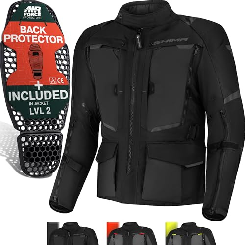 SHIMA Hero 2.0 Chaqueta Moto Hombre AirForce Protector Espalda Cazadora Motociclista Chaquetas Protecciones Impermeable Moto Armadura Cazadoras Motoero Invierno (Masculinos Chaqueta, Negro, M)