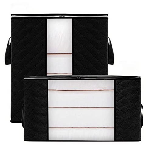 MOTT 50 Bettdecke Aufbewahrungstasche mit transparentem Fenster, Aufbewahrungsbox unter dem Bett, wasserdicht, große Kapazität, Organizer für Bettdecken/Kleidung, maschinenwaschbar
