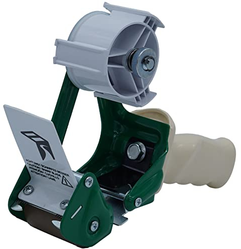 5 Stück - Handabroller - Profi-Ausführung - Version : SE (safe blade) - grün/green - 50 mm - Klebebandabroller Metallrahmen - elb-verpackungen