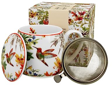 DUO FLORAL Linnea - Vaso para té (430 ml, porcelana)