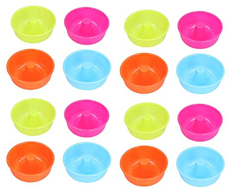 Moldes para Rosquillas Antiadherentes de Silicona sin BPA, 16 Uds., Molde para Hornear Rosquillas, Pasteles, Galletas, Pudines, Magdalenas