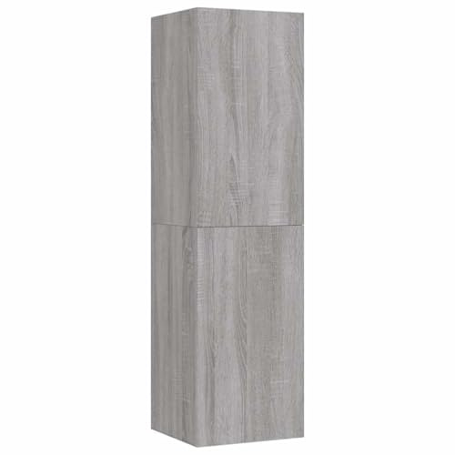 vidaXL Meuble TV Mural, Armoire de Télévision Suspendue, Colonne avec Rangement, Meuble Télé de Salon, Moderne, Sonoma Gris Bois d'Ingénierie