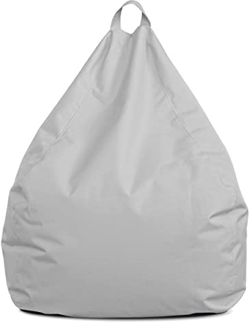 DESHOME - Pouf de sac imperméable pouf d'extérieur de jardin déhoussable avec rembourrage : Pouf Puff Made in Italy - Pouf léger 85 x 85 x 90 cm (Gris)
