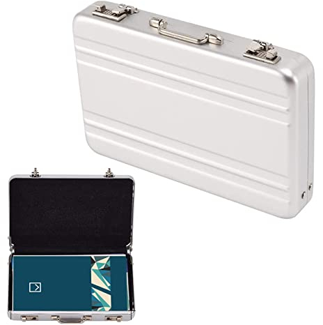 Cosswe Mini Aluminium Aktenkoffer Geldkoffer als Geldgeschenk,Gutschein Verpackung Aluminium Schnappverschluss Geldkoffer Koffer Visitenkartenbox Klein Geldkassette für Visitenkarten Geldgeschenke
