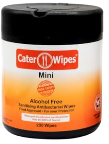 Sani Care 200 Cater Wipes – Temperature Probe & Surface Disinfectant Wipes, Ideal for Food Hygiene & Kitchen Use