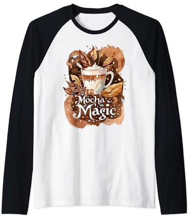 Moka Magic Tasse à café automnale esthétique et confortable vintage Manche Raglan