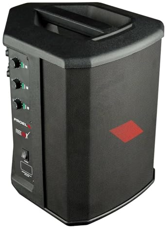 PROEL FREEONEX Tragbares Soundsystem, batteriebetrieben, All-in-One, mit Bluetooth-Modul und 200 W Spitzenleistung, Schwarz