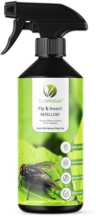 EcoWidow Insect Repellent Fly Spray with Citronella Oil - Natural Plant Oils & Essential Oils, Fast-Acting Multi-Insect Solution, Eco-Friendly for Indoor/Outdoor Use, Humane & Effective 500ml
