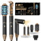 Air Styler 5 en 1 Air Brush Brosse Chauffante Brushing Sèche-Cheveux Ionique 5 en 1 Brosse Soufflante Airstyler Boucleur a Cheveux à Air Brosse à Lissante Ensemble Airbrush Coiffure Femmes, Noir/Or