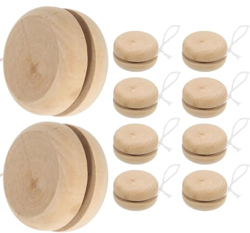 DIFLAX 10 Pezzi Yoyos in Legno, Giocattolo di Yoyo per Bambini, Yo-Yo per Regali di Compleanno per Bambini di Classe, Regali di Comunione, Principianti Bomboniere Compleanno Sacchetti di Ricompense