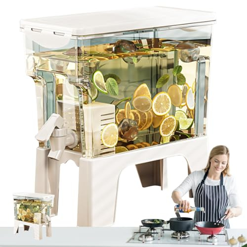 Server per bevande ghiacciate, dispenser di acqua da 3,5 litri, caraffa per bibite isolate strette per bevande analcoliche per la casa, per servire fuori dal frigorifero e cocktail ghiacciato