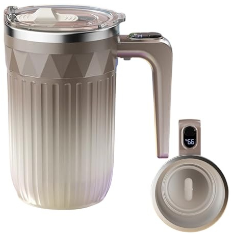 Generico da caffè con agitazione automatica - di miscelazione riscaldante, Bicchiere con frusta rimovibile ricaricabile, Bicchieri a temperatura intelligente | Compagno di preparazione della bevand