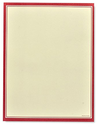 Gartner Studios Red Border Stationery Paper - 100 Count, (78466)