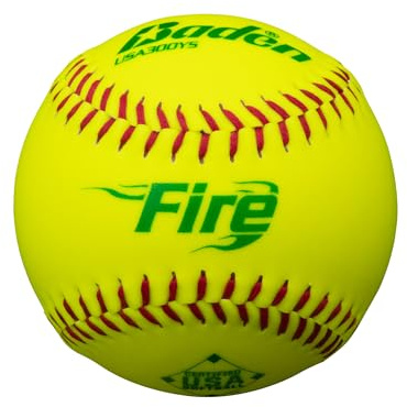 Baden ASA Fire Synthetic Cover Slowpitch Softball 12 (One Dozen)