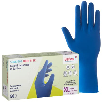 50 Handschuhe blau doppelt Latex lösungsmittelbeständig hoch Dicke TG.9/XL