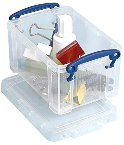 Really Useful Box Plastic Storage 0.7 Litre Clear (Pack of 8)