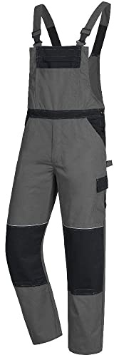 NITRAS Latzhose Motion Tex Light 7522 – Hose mit Latz für die Arbeit – 35% Baumwolle – Grau – 52