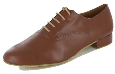 MGM-Joymod Men's Standard Classic Lace-up Closed Toe Social Dacne Salsa Tango Jazz Rumba Ballroom Latin Modern Dance Shoes/Brown 9 M US