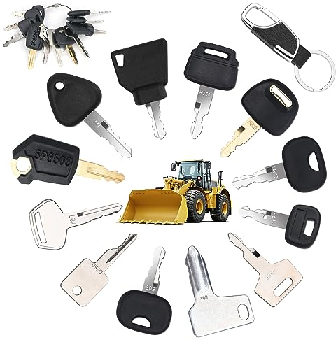 URAQT Motorrad Zündschalter, 12 Stück Zündschlüssel Set Universal Motor Startschalter, Multifunktions Auto Zündschloss für Raupe, Hitachi, Kobelco, Komatsu, Kubota