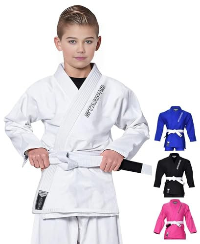 Starpro Evolve Kinder BJJ Gi 350 Gramm - Power Baumwollmischung - Alle Größen - Preshrunk Professional Martial Arts Kimono für Training und Wettkampf - Jungs & Mädchen