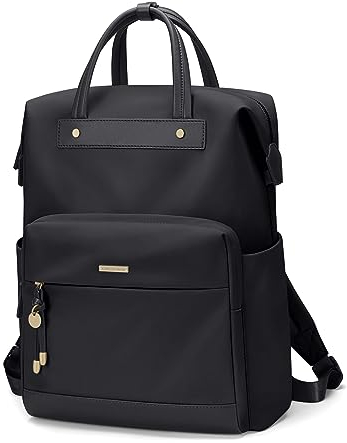 GOLF QUALITY Mochila Mujer, Mochila Portátil Mujier, Mochila Escolar Universidad, Mochilas Portátil 15.6 Pulgadas Ordenador Backpack, Mochila de Viajes Oficina Trabajo Daypack,Negro