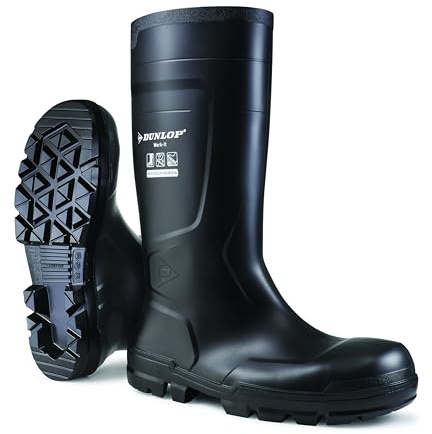 DUNLOP Work-It S5 Safety Wellies with Steel Toe, PVC, Black, UK 10
