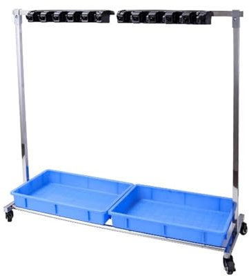 Portascopa Con Ruote, Portascopa Mobile, Scopa Per Carrelli A Mano, Organizer Per Prodotti Per La Pulizia, Carrello Per Pulizie Per Garage, Armadio Da Giardino ( Colore : Silver , Taglia : 40x121x110c